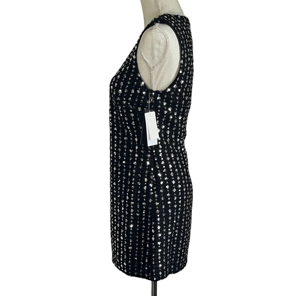 Seni & Cade Black Sequin V-Neck Mini Dress - Picture 7 of 7